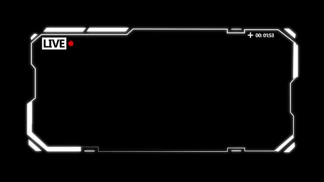 Abstract technology Hud frame background. with live frame Computer interface Hud motion texture. futuristic pattern for modern . 4k motion video.