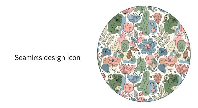 Seamless pattern with cute frogs, colorful flowers, and green leaves in a whimsical, hand-drawn style.