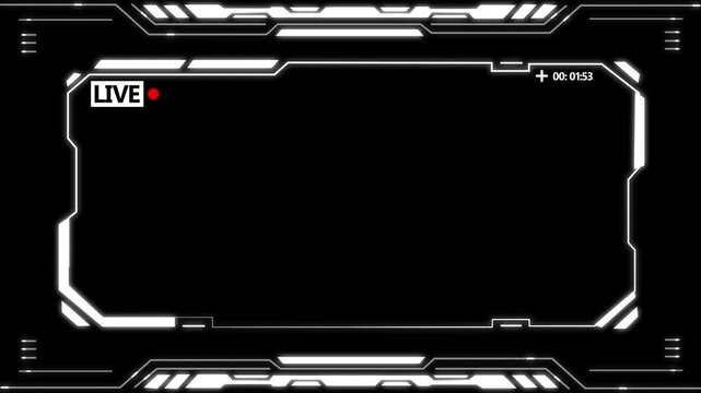 Abstract technology Hud frame background. with live frame Computer interface Hud motion texture. futuristic pattern for modern . 4k motion video.