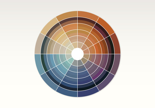 Color Wheel Vector For Color Theory, Palette Guide, Hue Chart, Design Infographic Template