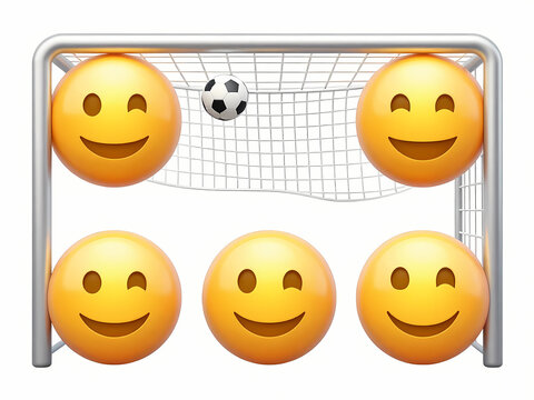 Premium Emoji Icon Set Collection &ndash; Cute Smiley Emoji Faces with Football, Soccer Ball, World Cup, Sports, Medical and UI Elements Isolated on White Background