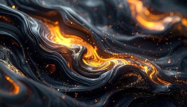 Abstract swirling molten lava pattern design.