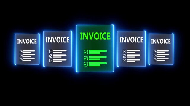 E-Invoice and Digital billing concept, Businessman manage electronic statements on virtual screen. E-tax, Digital receipt, Online invoice processing and tax accounting solutions.