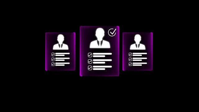 Human resource technology, HR recruitment and team management, Human resource manager reviewing online CVs to select perfect candidate for employment using digital technology and networking tools