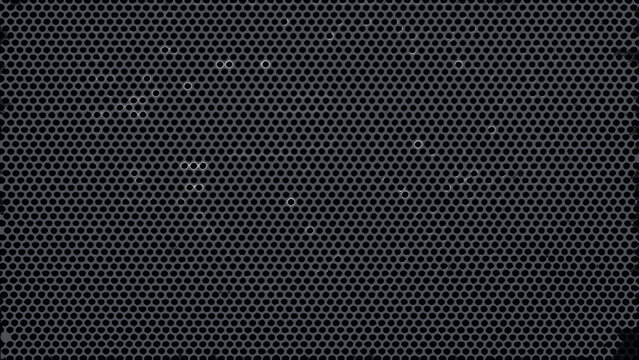 Perforated metal sheet with circular holes dark industrial texture