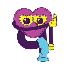 Fototapeta premium Love Retro Cartoon Character