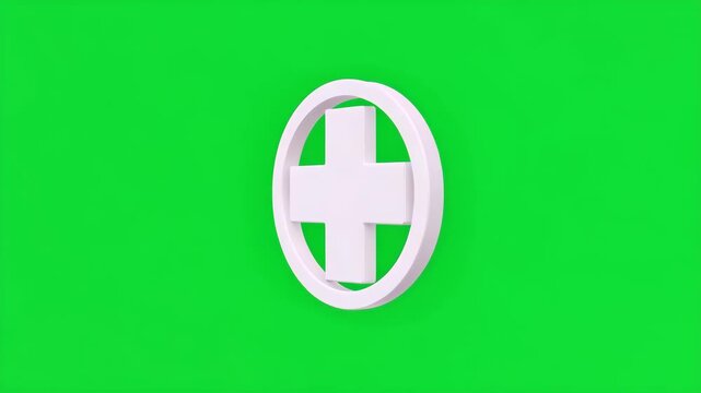 Medical Cross Oval Icon Illustration