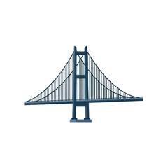 Fototapeta premium Suspension Bridge Steel Structure Architecture.