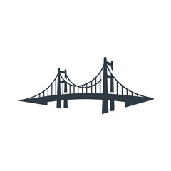 Obraz premium Suspension Bridge Structural Icon Design.