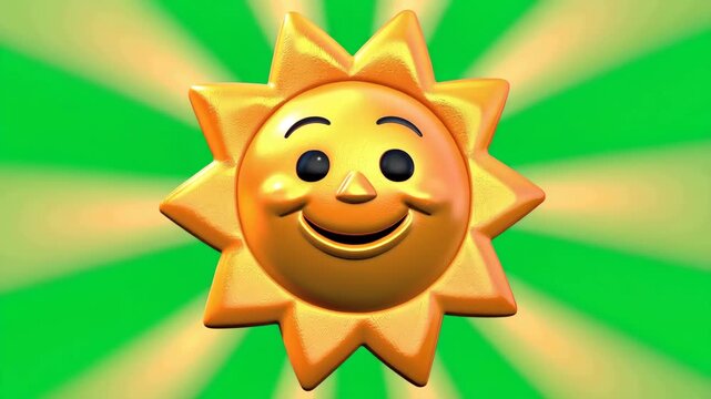 Smiling Sun Cartoon Illustration