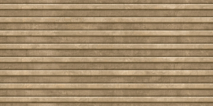 A textured background of horizontal wooden blinds in a light brown color, creating a geometric pattern