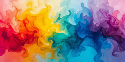 Abstract Colorful Smoke Background with Flowing Blue and Purple Light Waves © BIG PROBLEM