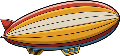 Airship Vector Zeppelin Aviation Balloon Transportation Design © Awie