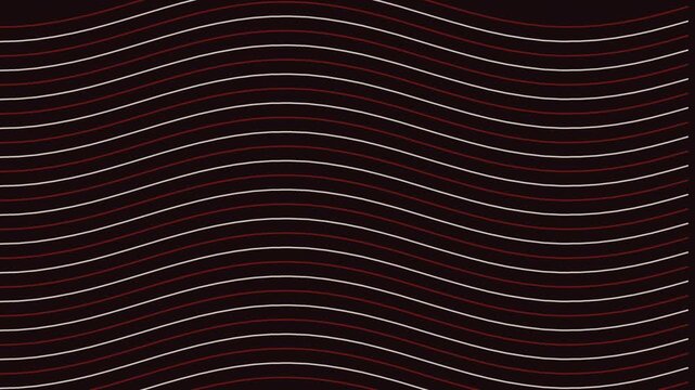 Abstract wavy lines background with burgundy and white curves flowing across dark surface.
