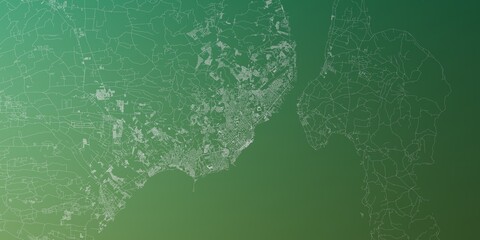 Davao (Philippines) street map. The style of the map is green gradient © Hairem
