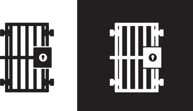 Prison bars icon, restriction and confinement symbol, vector 