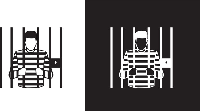 Prison bars icon, restriction and confinement symbol, vector 