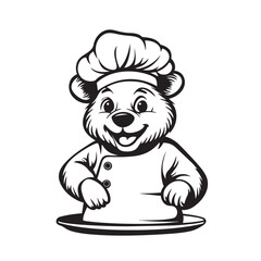 cartoon bear wearing chef hat © noer