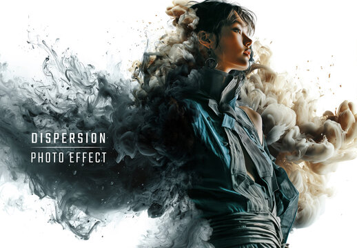 Dispersion Evaporation Photo Effect With Smoke Mockup