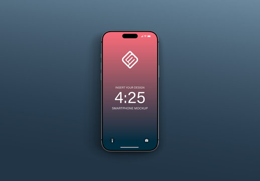 Isolated Silver Smartphone on Editable Black Background Mockup