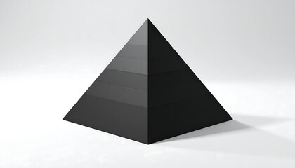 Fototapeta premium A 3D rendering of a black pyramid with a flat base and four triangular sides
