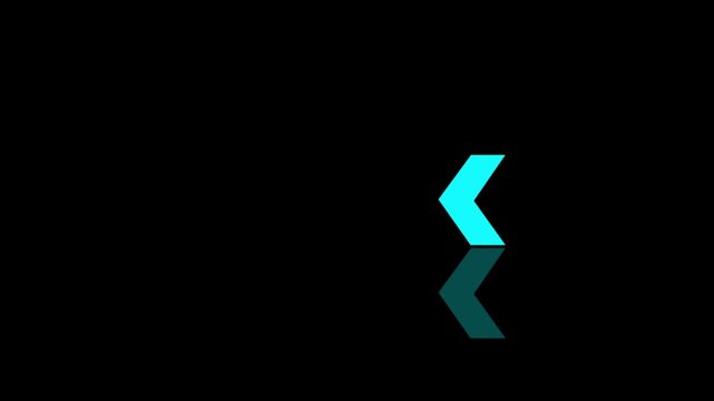 Arrow loop animation on black background.