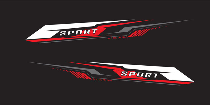 Wrap Design For Car vectors. Sports stripes, car stickers black color. Racing decals for tuning