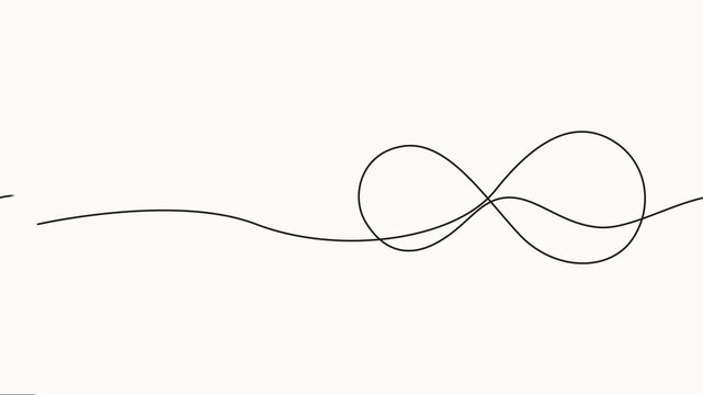 animation continuous drawing of infinity with one line, Infinity sign mark one line art animation, infinity loop continuous one line drawing animation video, motion graphic.