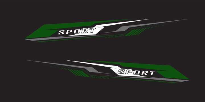 Wrap Design For Car vectors. Sports stripes, car stickers black color. Racing decals for tuning