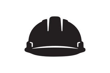 Fototapeta premium Construction Safety Helmet Silhouette Vector Icon