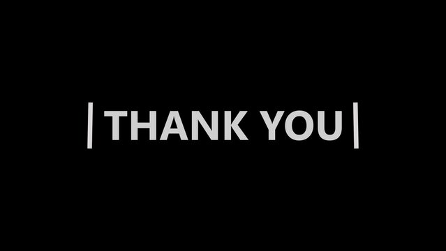 Black background with white thank you text gratitude message
