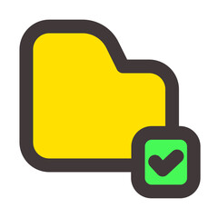 Obraz premium Folder Checklist Filled Line Icon
