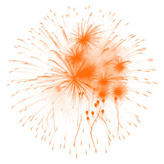 Obraz premium Bright Orange Firework Explosion Illuminating the Night Sky with Sparks and Trails