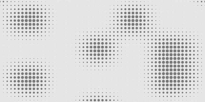 Black polka dots seamless pattern on white background. Halftone minimalist abstract wall in diagonal lines.