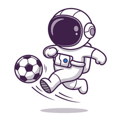 Astronaut Soccer Player Mascot Vector Illustration with Football Ball © Sri Rejeki