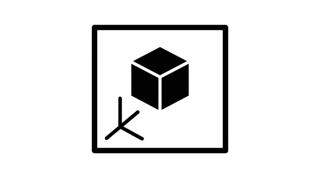3D cube icon with axes symbol.