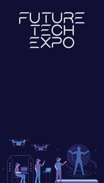 Future Tech Expo Virtual Reality Portrait 9:16 Poster Stories Template