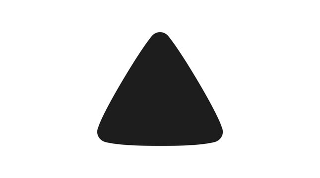 Black Triangle Shape Isolated on White Background.