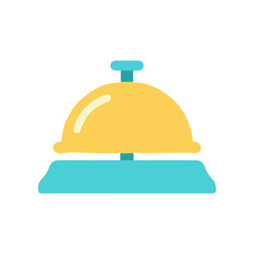 Colorful bellhop service dish cover.