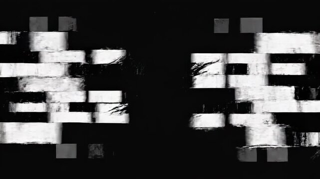 Abstract Monochrome Motion Background featuring a Distorted Checkerboard Pattern on a Black Background ideal for edgy visual projects and modern overlays.