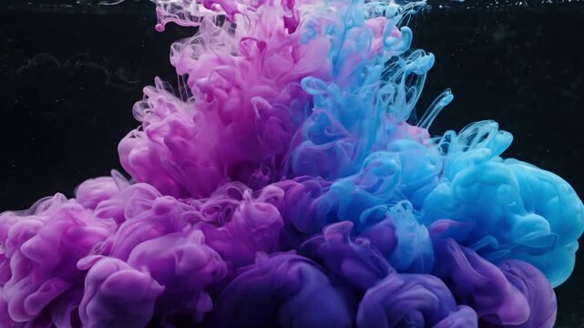 Liquid color mixing in water, abstract diffusion effect