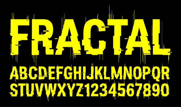 Experimental Alphabet Featuring Vertical Scanline Effects and Postmodern Typography Design
