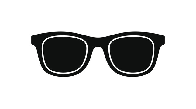 Black Sunglasses Icon Isolated on White Background.