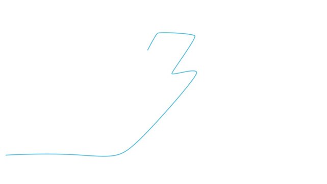 continuous line drawing Electric, blue, lightning bolt, vector icon, energy symbol, power sign 4k video