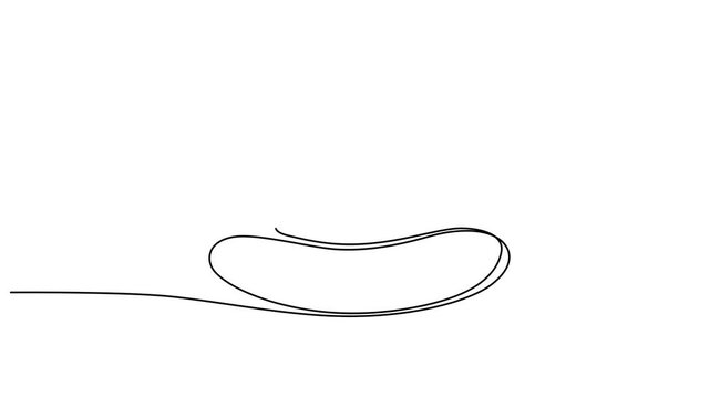 Continuous line drawing top hat, minimalist fashion icon, black outline, simple illustration, elegant headwear 4k video