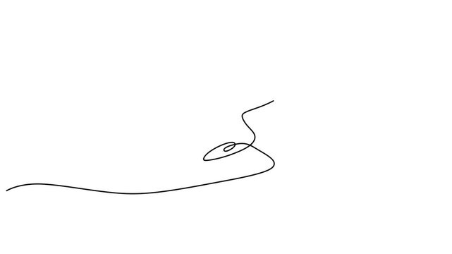 Trowel, putty knife, line drawing, construction tool, vector illustration 4k video