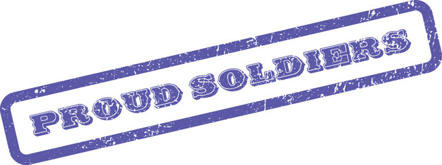 Obraz premium Proud Soldiers purple aged stamp graphic symbolizing military honor and national service