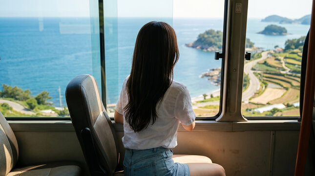 바다를 바라보는 창가의 여성 / Woman Looking at the Sea from a Window