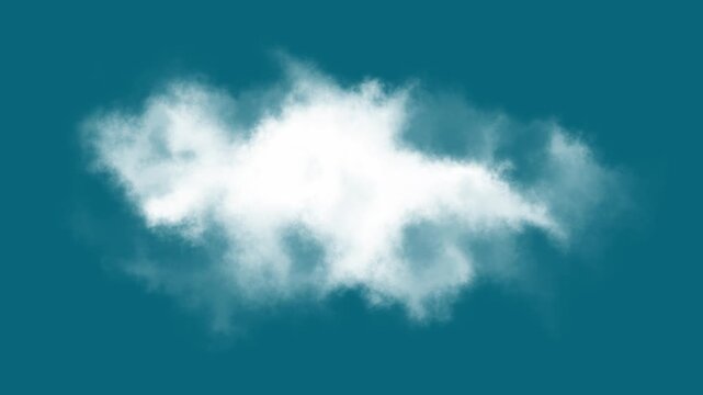 Soft white fluffy cloud shape isolated on solid dark teal backdrop sky weather blue vapor cumulus