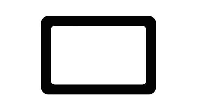 Simple black rounded rectangle outline graphic element.
